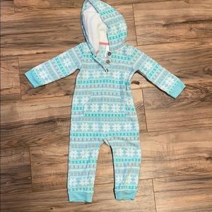 Fleece onesie with hood